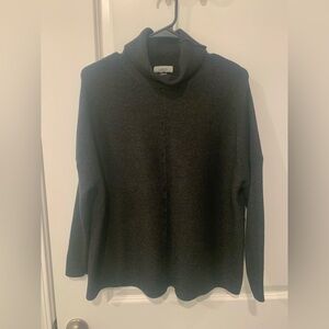Cupio Charcoal Gray Turtleneck Drop Sleeve Sweater